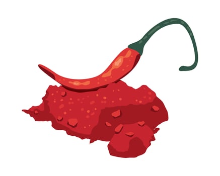 chili pepper powder vegetable illustration isolated vector