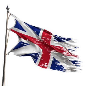 United Kingdom flag flying on the flagpole png