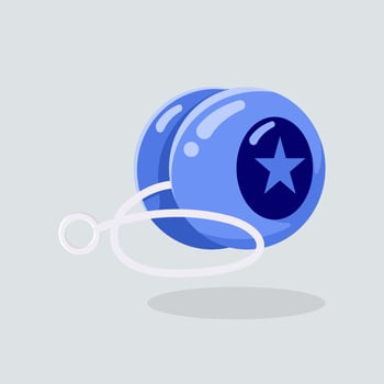 Flat illustration yoyo game, playing yoyo vector