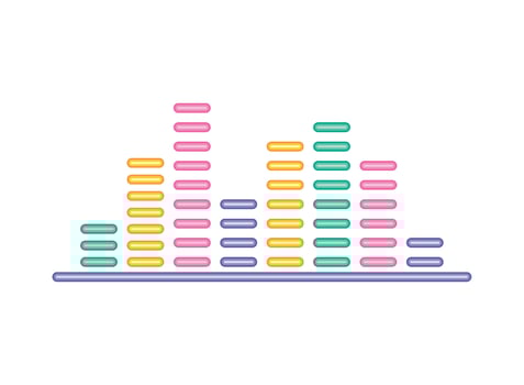 A colorful musical equalizer icon on a white background vector