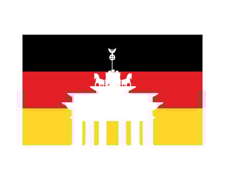germany brandenburg gate and flag vector