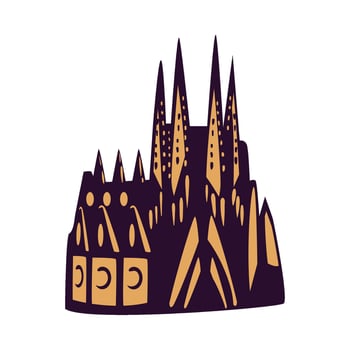 A cartoon illustration of a church with spires vector