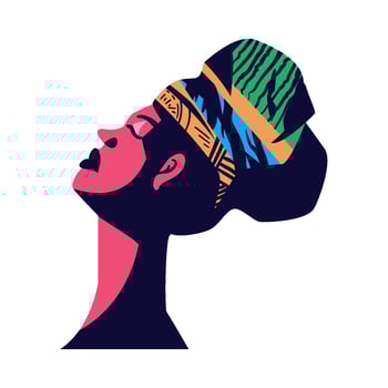 African woman profile illustration illustration vector