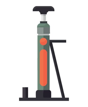 A bicycle pump with a handle vector