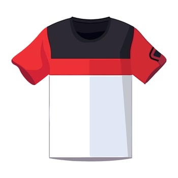 A red and white t - shirt with black and white stripes vector