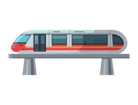 A train is on a track and is moving forward vector