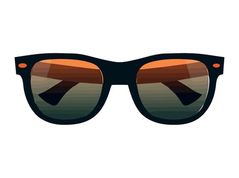 Modern sunglasses frame protects eyes from sunlight glare icon vector