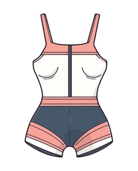 Slim in blue lingerie, summer elegance icon isolated vector