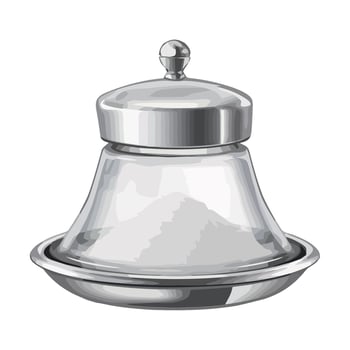 salt in a glass container on white background icon isolated vector
