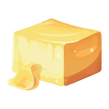 A piece of cheese with a piece of butter on it vector