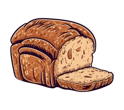 Freshly baked bread, a gourmet meal symbol icon isolated vector