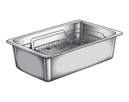 Stainless steel cooking pan icon isolated vector