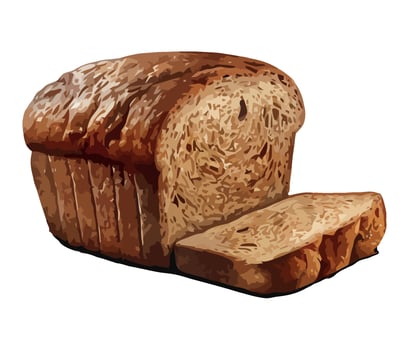 Freshly baked bread, a gourmet meal centerpiece icon isolated vector