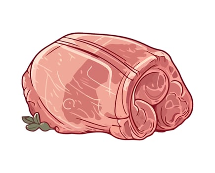 Fresh pork chop icon on organic backdrop icon isolated vector