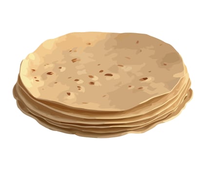 Stack of homemade pita bread icon icon isolated vector
