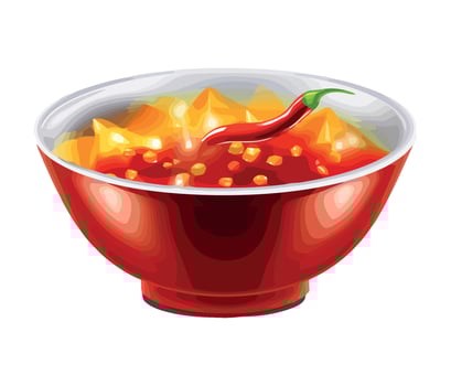 Chili sauce in a bowl vector