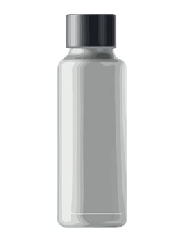 A gray bottle with a black cap on it vector