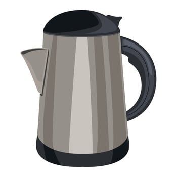 A silver electric kettle on a white background vector