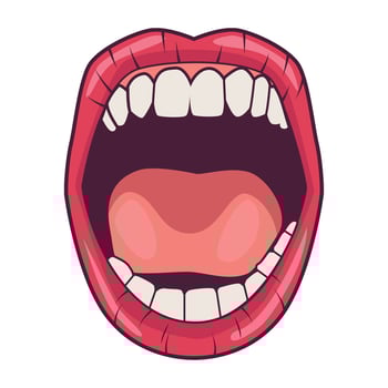 A cartoon mouth with open teeth vector