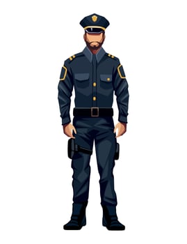 police standing character illustration isolated vector