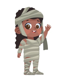 A cartoon character dressed as a mummy vector