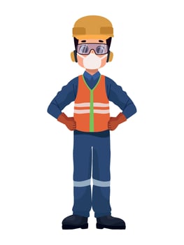 A cartoon man in a safety vest and glasses vector