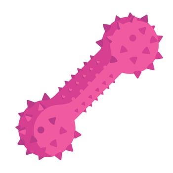 A pink spiked dog toy with spikes on it vector
