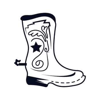 Cowboy boot icon isolated on white background vector