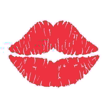 Red lips on white background vector