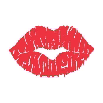 A red lipstick kiss on a white background vector