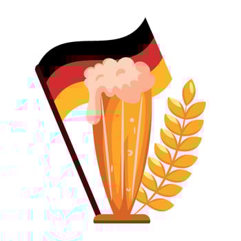 German beer and flag illustration vector