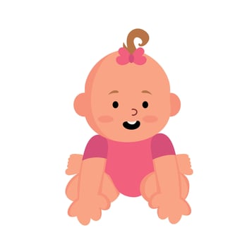 A cartoon baby sitting on the floor vector