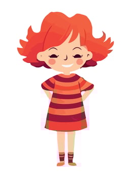A cartoon girl with red hair standing with her hands on her hips vector