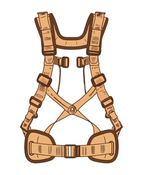 yellow safety harness tool icon isolated vector