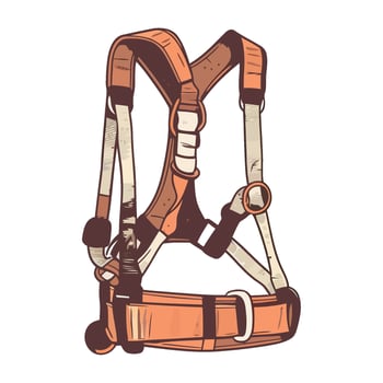 orange safety harness tool icon isolated vector