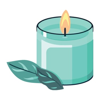 candle symbolizes spirituality and relaxation in aromatherapy isolated vector