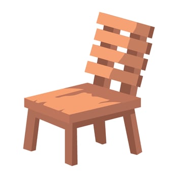 Wooden chair icon illustration vector