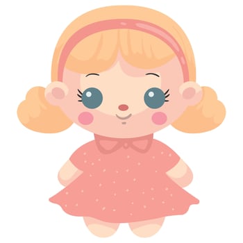 A cartoon girl in a pink dress vector