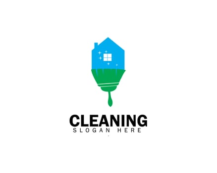 house residential commercial cleaning logo design icon symbol template vector
