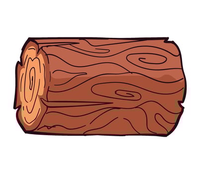 A cartoon log with a brown background vector