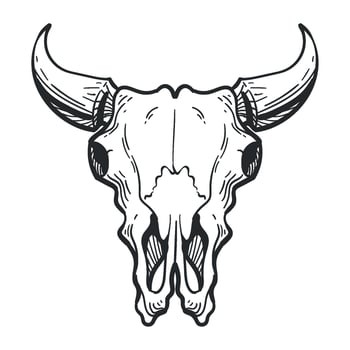 bull skull death isolated icon vector