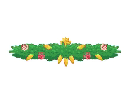 Christmas wreath with candy canes and ornaments vector