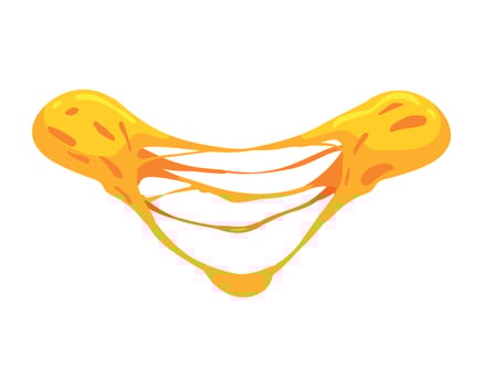 Melted cheese slice illustration vector