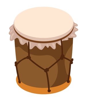 A drum on a white background vector