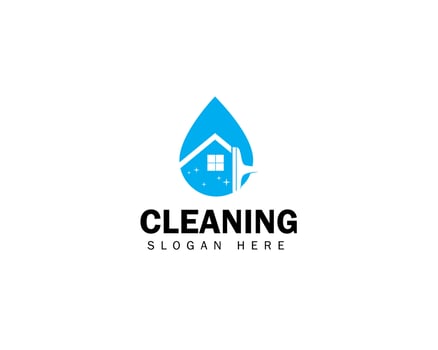 house residential commercial cleaning logo design icon symbol template vector