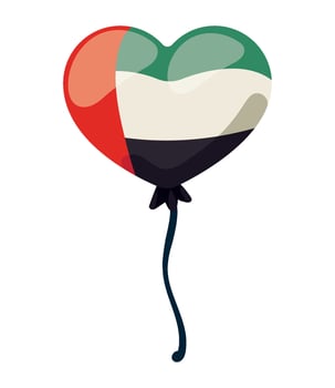 Heart shaped balloon with uae flag vector