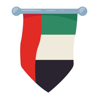 United arab emirates flag flag icon in cartoon style illustration vector