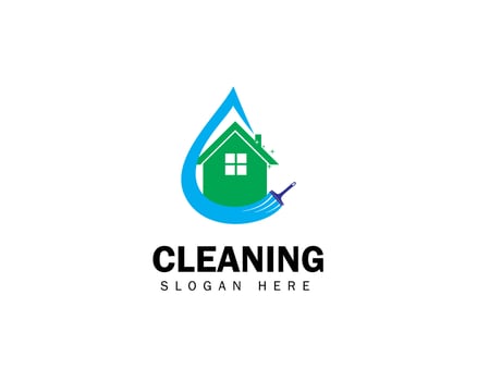 house residential commercial cleaning logo design icon symbol template vector