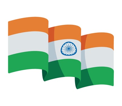 India flag waving illustration vector
