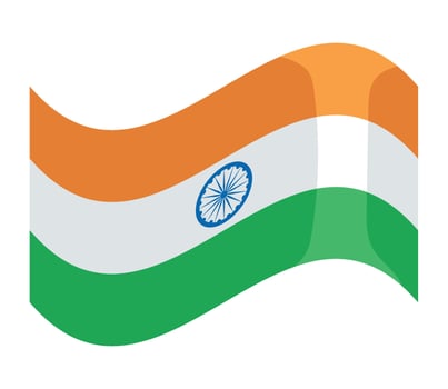 India flag waving icon vector